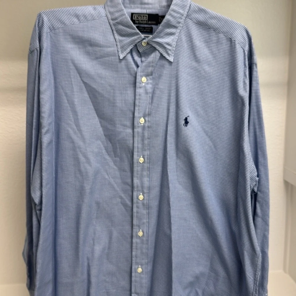 Polo by Ralph Lauren Lowell Sport XL Long Sleeve Button Down‎ Blue Check Shirt